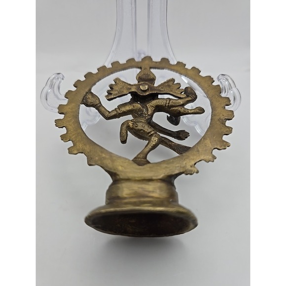 VINTAGE Shiny Dancing Shiva Nataraja Shiva‎ Hindu God Brass Statue 4" - Picture 11 of 16